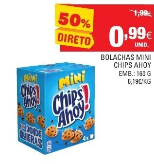 Continente Bolachas Mini Chips Ahoy 160g promoção