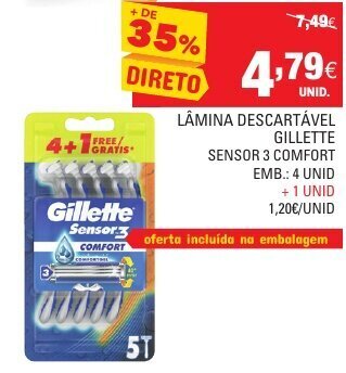 Continente Lâmina Descartável Gillette promoção