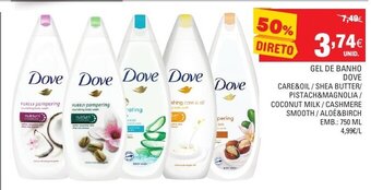 Continente Gel de Banho Dove 750ml promoção