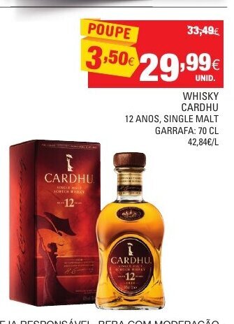 Continente Whisky Cardhu 70cl promoção