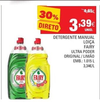 Continente Detergente Manual Loiça Fairy Ultra Poder promoção