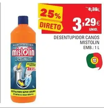 Continente Desentupidor Canos Mistolin 1L promoção