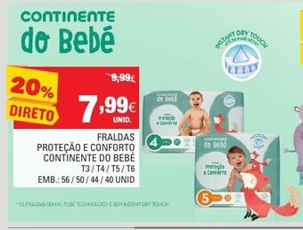 Continente Fraldas Proteção e Conforto Continente do Bebé promoção