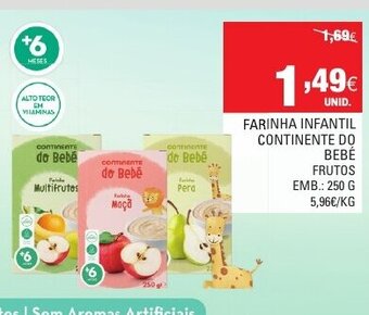 Continente Farinha Infantil Continente do Bebé 250g promoção