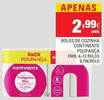 Continente Rolos de Cozinha Continente Poupança promoção