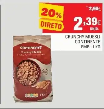 Continente Crunchy Muesli Continente 1Kg promoção