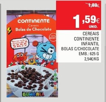 Continente Cereais Continente Infantil 625g promoção