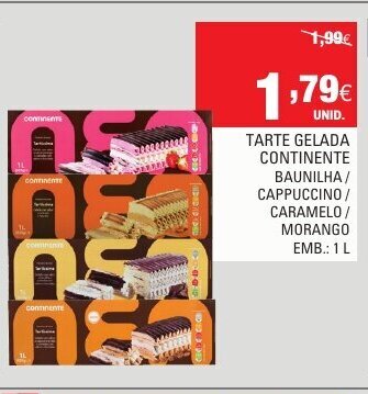 Continente Tarte Gelada Continente 1L promoção