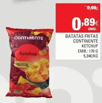 Batatas Fritas Continente Ketchup 170g