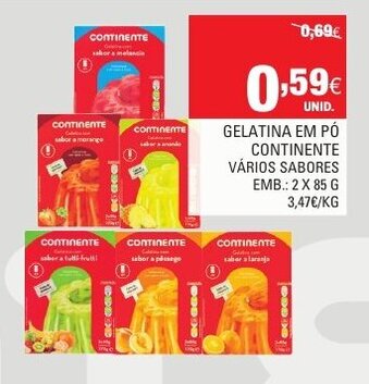 Continente Gelatina em Pó Continente 2x85g promoção