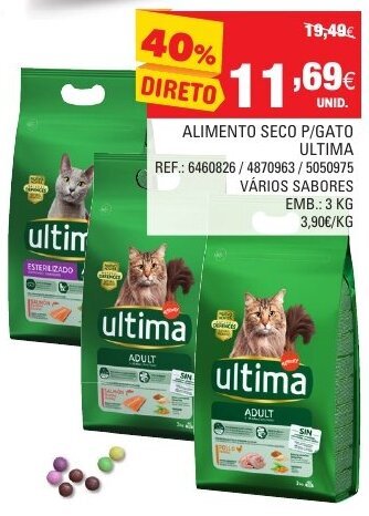 Continente Alimento Seco P/ Gato Ultima 3kg promoção