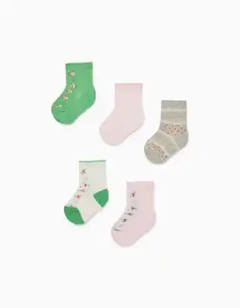 Pack 5 pares de meias para bebé menina 'flores & bolinhas', multicolor