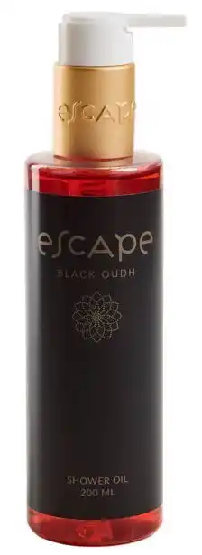Escape black oudh óleo de duche em garrafa