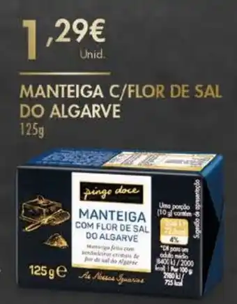 Pingo Doce Manteiga C/Flor de Sal do Algarve 125g promoção