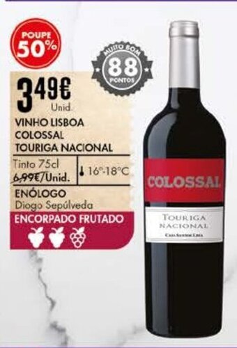 Vinho Lisboa Colossal Touriga Nacional 75cl