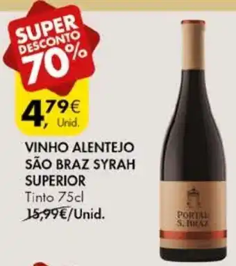 Pingo Doce Vinho Alentejo São Braz Syrah Superior 75cl promoção