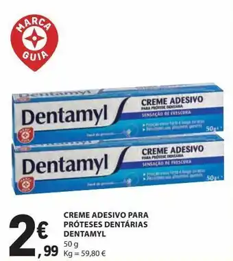 Creme adesivo para proteses dentarias dentamyl 50g