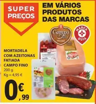 E.Leclerc Mortadela com azeitonas fatiada campo fino 200g promoção