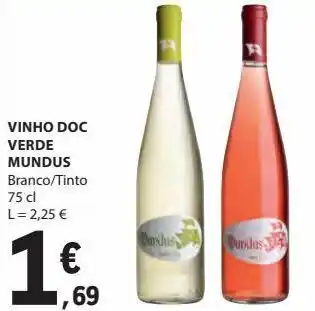 Vinho doc verde mundus 75cl
