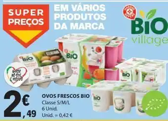 E.Leclerc Ovos frescos bio 6unid. promoção