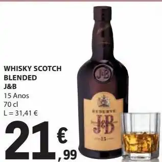 Whisky scotch blended j&b 70cl