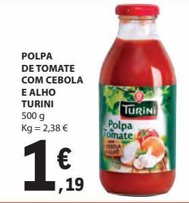 E.Leclerc Polpa de tomate com cebola e alho turini 500g promoção