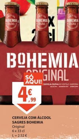 E.Leclerc Cerveja com àlcool sagres bohemia promoção