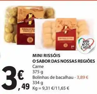 E.Leclerc Mini rissóis o sabor das nossas regiões 375g promoção