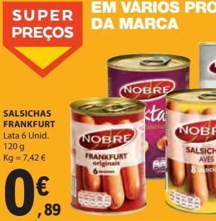 E.Leclerc Salsichas frankfurt 120g promoção