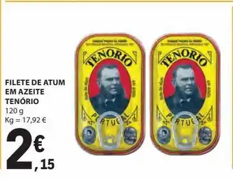 E.Leclerc Filete de atum em azeite tenório 120g promoção