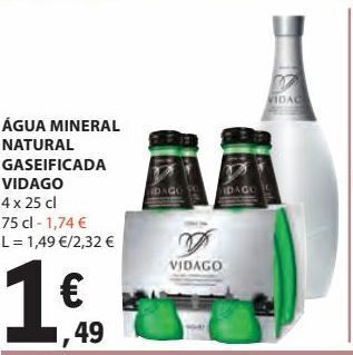 E.Leclerc Água mineral natural gaseificada vidago 4x25cl promoção
