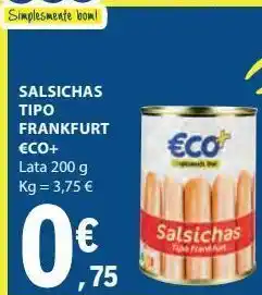 E.Leclerc Salsichas tipo frankfurt eco+ 200g promoção