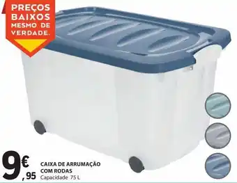 Caixa de arrumação com rodas