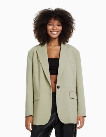 Bershka Blazer tailoring oversize corte masculino promoção