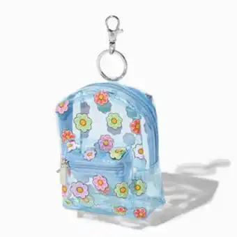 Claire's Blue floral clear backpack keychain promoção