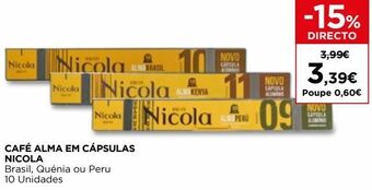 El Corte Inglés Cápsulas de café nicola promoção