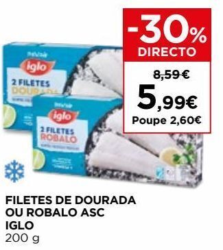 El Corte Inglés Peixe congelado iglo promoção
