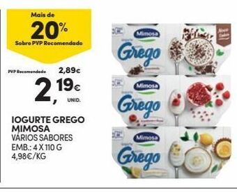 Continente Bom dia Iogurte grego mimosa promoção