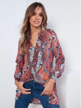 Venca Camisa-túnica manga comprida estampada promoção