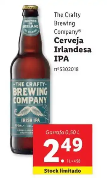 Lidl Cerveja Irlandesa IPA 0.50L promoção
