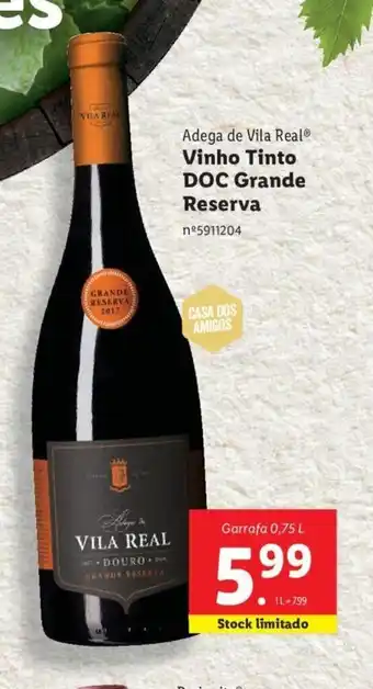 Lidl Vinho Tinto DOC Grande Reserva 0.75L promoção