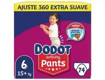Fraldas dodot pants activity extra (tam: 6 - 74 unidades - pack 2x37 unidades)