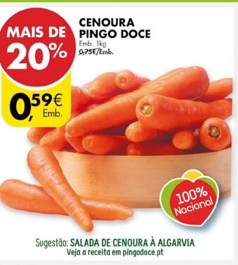Pingo Doce Cenoura Pingo Doce 1kg promoção