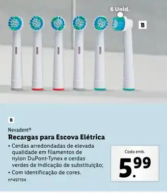 Lidl Nevadent Recargas para Escova Elétrica promoção