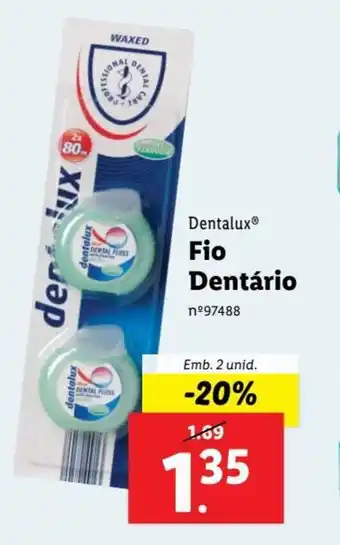 Lidl Dentalux Fio Dentário promoção