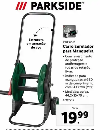 Lidl Parkside Carro Enrlador para Mangueira promoção