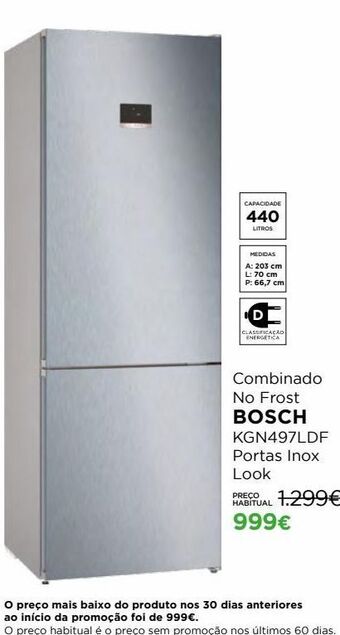 El Corte Inglés Frigorífico combinada bosch promoção