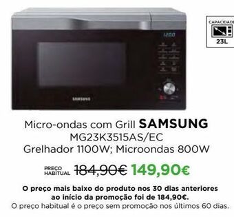 El Corte Inglés Microondas com grill samsung promoção