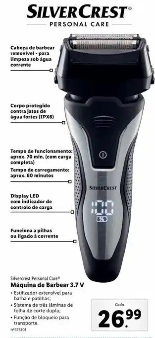 Lidl Silvercrest Personal Care Máquina de Barbear 3.7V promoção