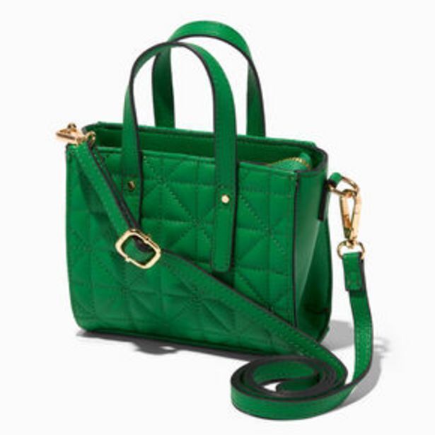 Promoção Green quilted mini tote crossbody bag em Claire's
